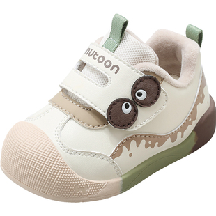 牧童学步鞋2025冬季新款大眼仔女宝宝稳护鞋软底加绒保暖男童棉鞋