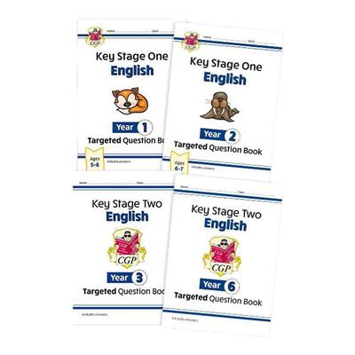英国CGP原版 KS1 KS2 1-6年级 英语定向练习册 英文原版 English Targeted Question Book 阅读理解写作拼写语法 大音