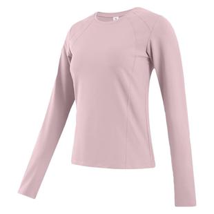 骆驼瑜伽T恤女款秋冬休闲保暖运动上衣圆领舒适修身款加绒长袖衫