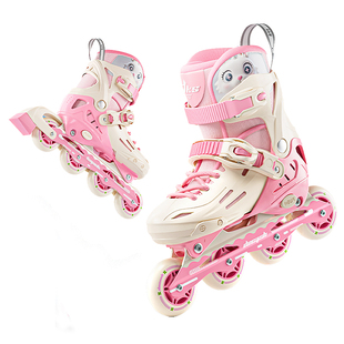 迪卡仕轮滑鞋儿童溜冰鞋女童男童滑轮3-6-12岁滑冰初学者旱冰专业