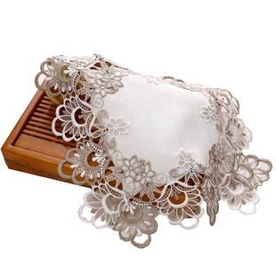 高档蕾丝纱盖茶具盖巾小茶几布美观遮挡布欧式方巾小茶盘防尘布巾