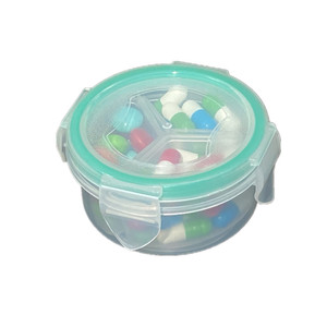 便携随身小药盒拆卸分装密封防潮胶囊藥盒食品级材质圆形一天3餐