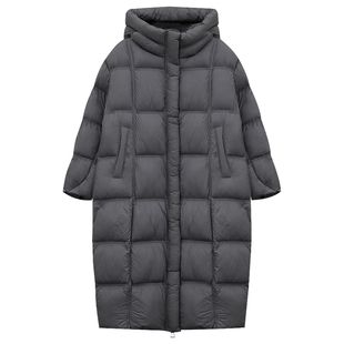 青春缇95白鹅绒羽绒服女款2025冬季新款加厚中长款连帽面包服外套