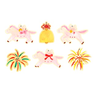 一朵苗原创马年新年卡片植物盆景挂饰年宵花卡乔迁装饰吊卡小挂件