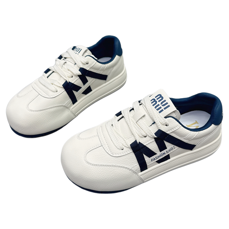 2025秋新款真皮厚底增高小白鞋拼色熊猫鞋休闲女板鞋运动低帮女鞋