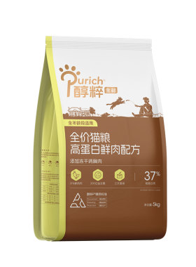 醇粹金标高蛋白鲜肉冻干猫粮5kg