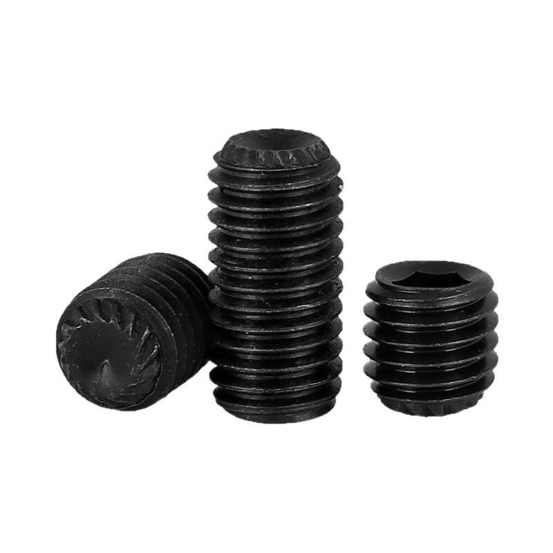 12.9级无头机米DIN916K凹端滚花带齿内六角紧定螺丝M3M4M5M6M8GG