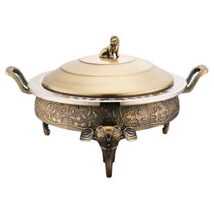 酒店特色餐具仿古铜创意小火锅固体酒精炉家用干锅锅仔中华鼎商用