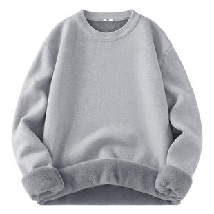 回力圆领针织毛衣男冬季新款宽松慵懒风加绒加厚保暖内搭打底衫Y