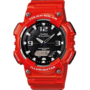 CASIO卡西欧手表男女情侣学生防水夜光太阳能光能石英男表AQ-S810