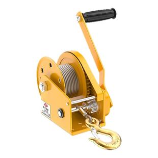 沪工自锁式手摇绞盘双向小型拖车摇轮绞车牵引钢丝绳手摇葫芦绞盘