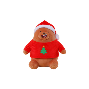 咱们裸熊圣诞节小熊毛绒玩具公仔抱枕可爱装扮玩偶送儿童圣诞礼物