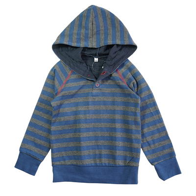 新款男童长袖卫衣帽衫上衣条纹保暖套头外套春秋季儿童童装8607