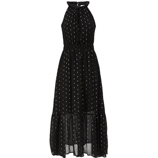 ONLY秋季波嬉飘逸轻奢裙子气质纱裙削肩版型A字无袖连衣裙女
