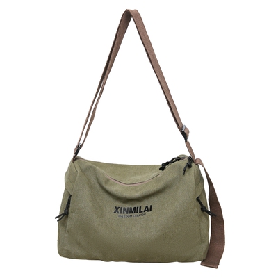 复古帆布包斜挎包男款单肩包