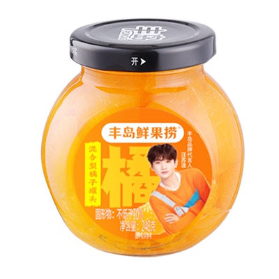 丰岛鲜果捞 黄桃罐头水果罐头橘子罐头 多口味玻璃瓶整箱248g*6罐