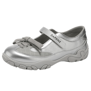 达芙妮黑色甜酷英伦风魔术贴单鞋女春季爆款增高厚底浅口玛丽珍鞋