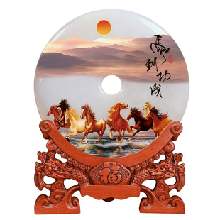 天然玉石平安扣摆件客厅办公室书房电视酒柜玄关装饰商务乔迁礼品