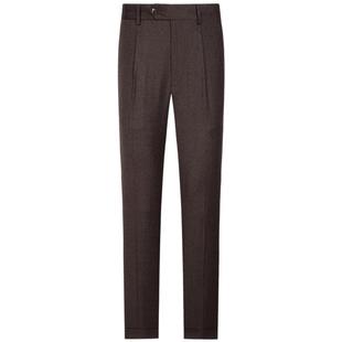 TOMBOLINI东博利尼秋季休闲长裤男士复古咖色直筒职业正装西裤