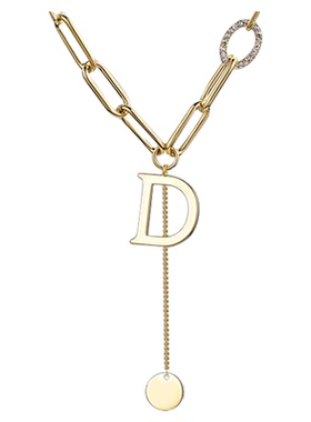 欧比雅字母项链轻奢小众女ins