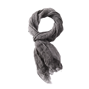 日本原单27CM窄版夏季纯亚麻围巾男士薄款休闲细长高档纯色毛边