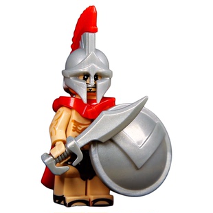 斯巴达人仔军团全套中世纪骑兵希腊罗马指挥十字军勇士士兵积木男