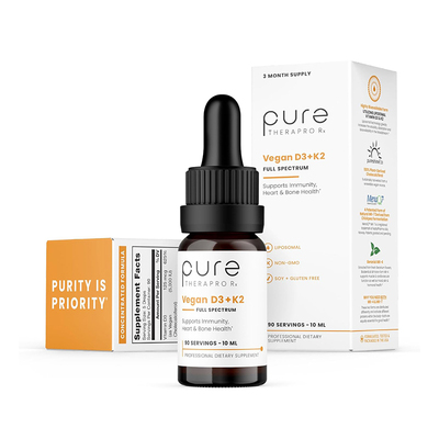现货美国Pure TheraPro成人儿童天然植物性维生素K2D3滴剂20ml