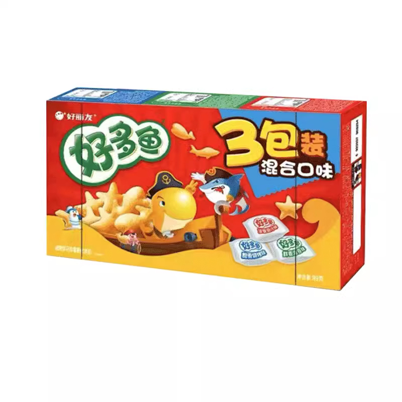 好丽友好多鱼儿童小朋友饼干零食品造型薯片条膨化办公室解馋休闲