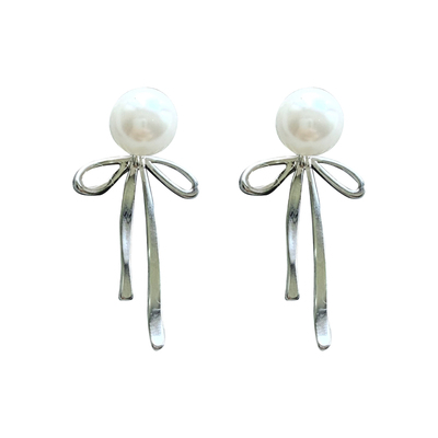 Starryee清冷少女蝴蝶结珍珠耳钉