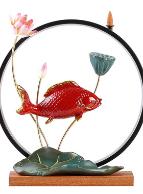 新中式灯饰倒流香摆件