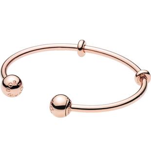Pandora潘多拉奥莱开口式手镯玫瑰金色百搭简约礼物