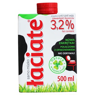 Laciate波兰进口纯牛奶整箱全脂牛奶家庭500ml/盒装清仓5月到期