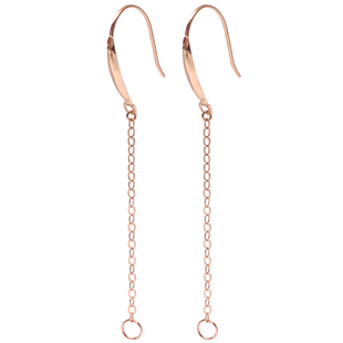 18k金耳钩diy材料au750黄金配件耳线耳坠珍珠平安扣翡翠空托耳环