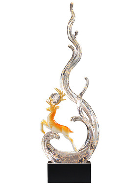 新中式大号鹿摆件玄关客厅乔迁