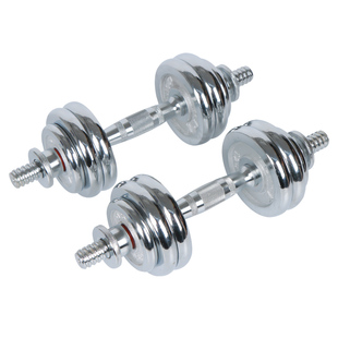 电镀哑铃枣核杆哑铃男士健身家用15公斤30公斤可调节健身杠铃套装