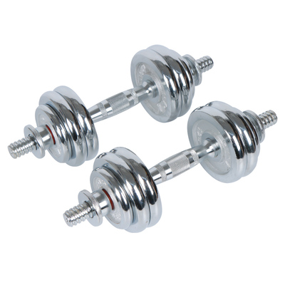 电镀哑铃男士健身可调节重量实心