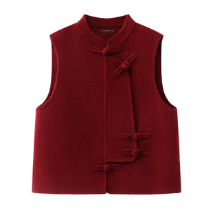 拉夏贝尔/La Chapelle新中式盘扣马甲女春季新款叠穿无袖背心上衣