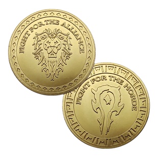 HCMY魔兽wow电影周边联盟部落纪念徽章硬币金币礼品25mm纪念币