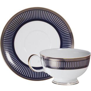 华光骨瓷咖啡杯碟轻奢北欧宫廷风咖啡杯一杯一碟一勺牛奶杯 蓝廷