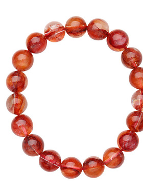 【收藏级】7A+吉祥红胶花坦桑尼亚老矿料轻奢水晶好运手链手串