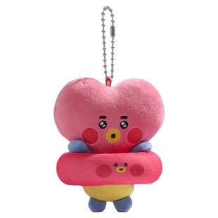 BT21防弹少年团SUMMER毛绒钥匙扣包挂件可爱游泳圈玩偶挂饰礼物