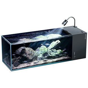 方小章鱼缸客厅2025新款一体缸溪流缸超白玻璃鱼缸第2代侧滤鱼缸