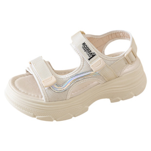 2025新款夏季松糕运动凉鞋女款中大童女生外穿洋气初中学生罗马鞋