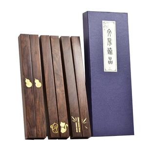 纸镇红木迷你镇尺一对实木纯铜创意书法小号镇纸压尺定制logo礼盒