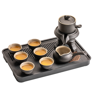黑陶懒人自动茶具套装家用客厅泡茶器办公室会客防烫轻奢功夫茶杯