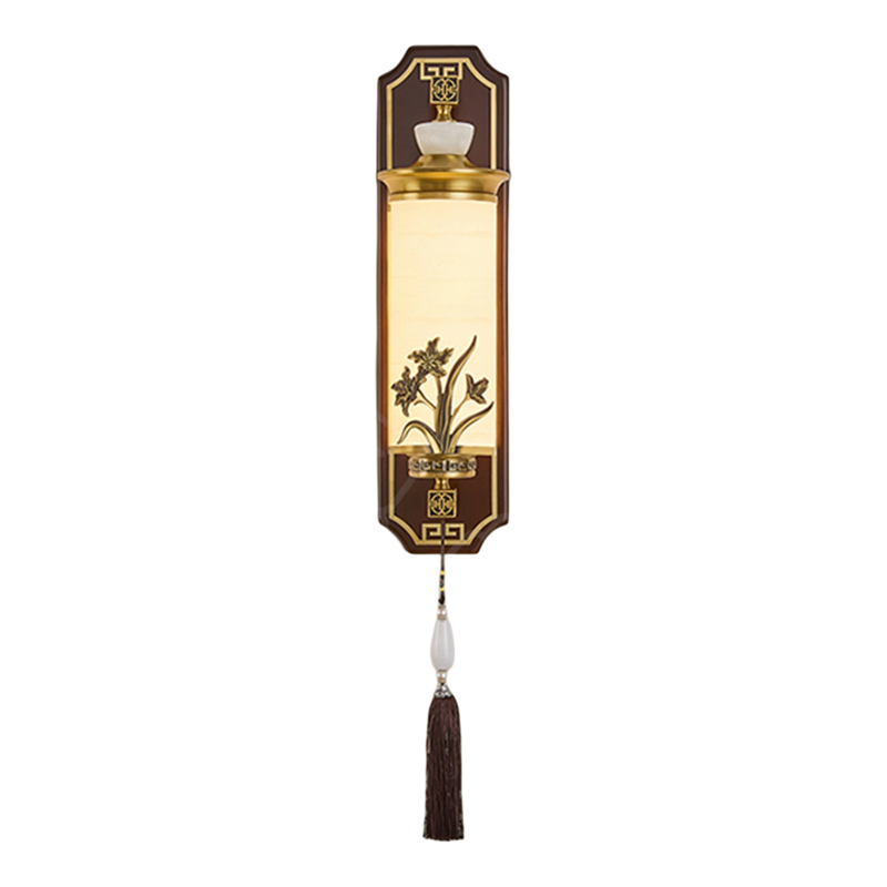 新中式胡桃木仿玉石中古风壁灯