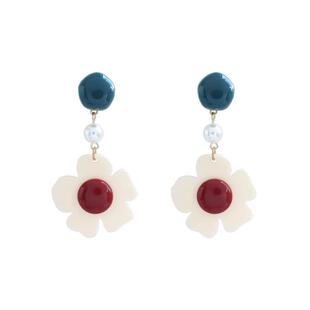 复古港风耳环女夏小众彩色耳钉高级感显脸小海边度假拍照耳坠耳饰