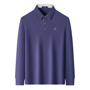梦特娇长袖polo衫男士2025秋季新款舒适百搭t恤翻领耐磨男装上衣Z