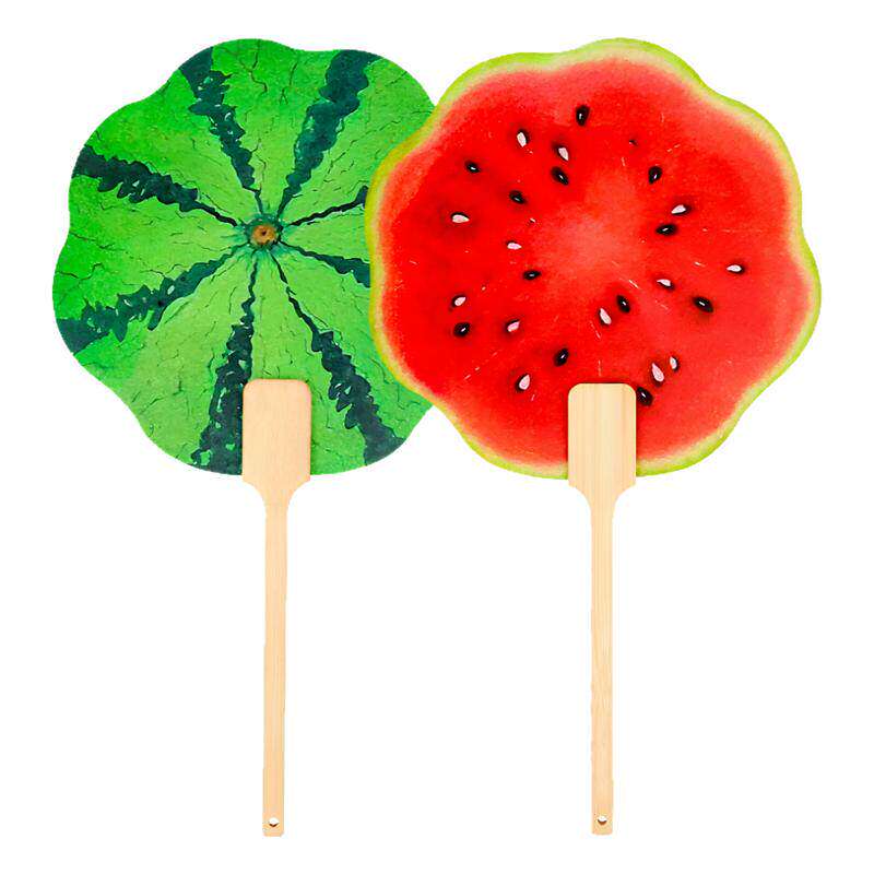 夏日清凉手绘西瓜团扇