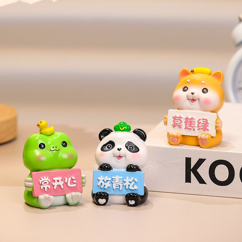 办公室卡通摆件公仔装饰可爱众工艺品饰品女树脂小感高级桌面粒萌